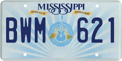 MS license plate BWM621