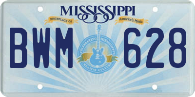 MS license plate BWM628