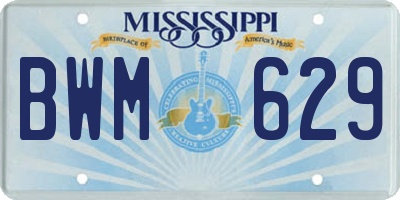 MS license plate BWM629