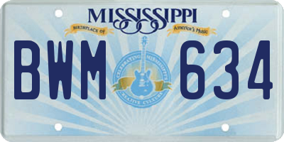 MS license plate BWM634