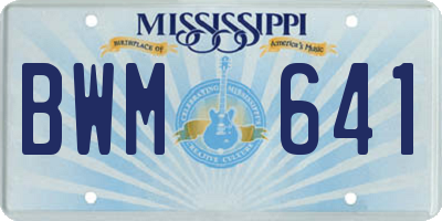 MS license plate BWM641