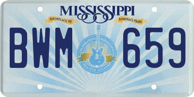 MS license plate BWM659