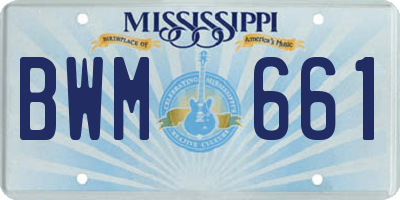MS license plate BWM661