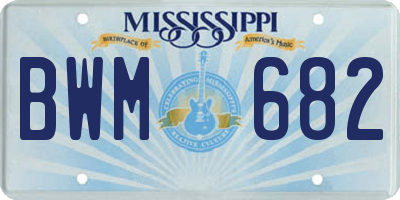 MS license plate BWM682
