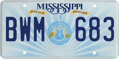 MS license plate BWM683