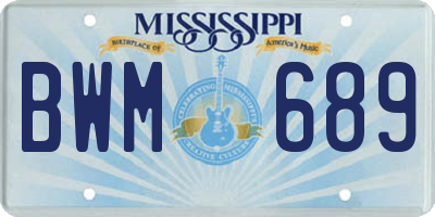 MS license plate BWM689