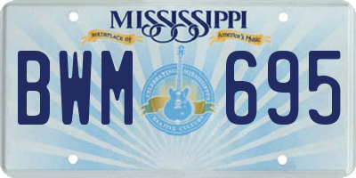 MS license plate BWM695
