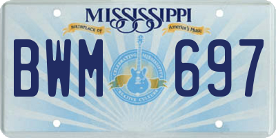 MS license plate BWM697