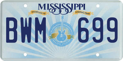 MS license plate BWM699