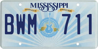 MS license plate BWM711