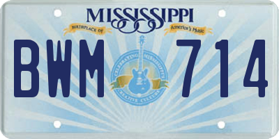 MS license plate BWM714