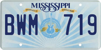 MS license plate BWM719