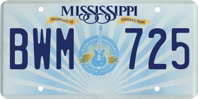 MS license plate BWM725