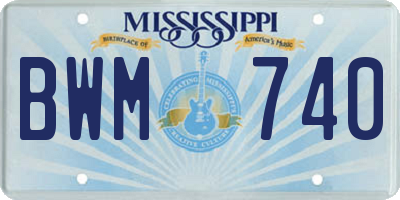 MS license plate BWM740