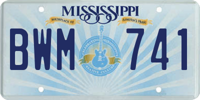 MS license plate BWM741
