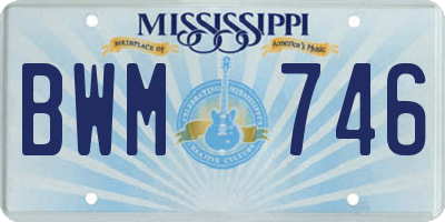 MS license plate BWM746