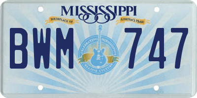 MS license plate BWM747