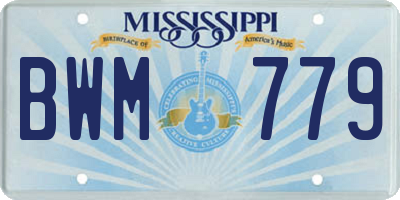 MS license plate BWM779