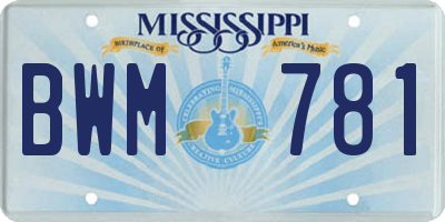 MS license plate BWM781