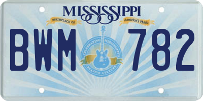 MS license plate BWM782