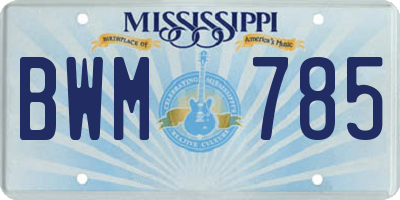 MS license plate BWM785