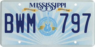 MS license plate BWM797