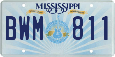 MS license plate BWM811