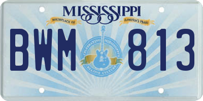 MS license plate BWM813