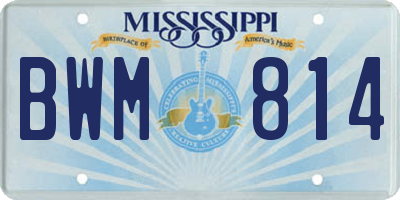 MS license plate BWM814
