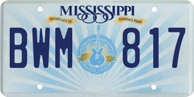 MS license plate BWM817