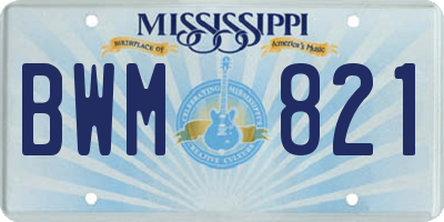 MS license plate BWM821