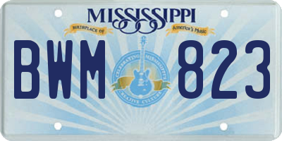 MS license plate BWM823
