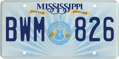 MS license plate BWM826
