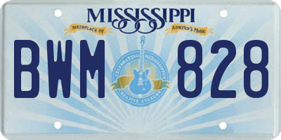 MS license plate BWM828