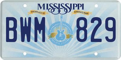 MS license plate BWM829