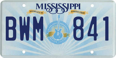 MS license plate BWM841