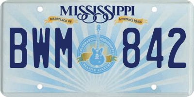 MS license plate BWM842
