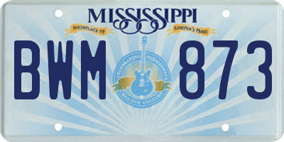 MS license plate BWM873