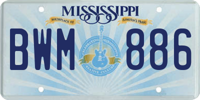 MS license plate BWM886