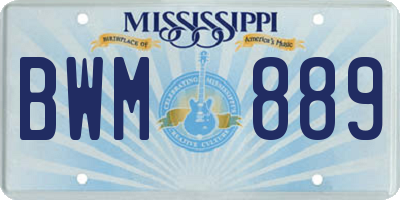 MS license plate BWM889