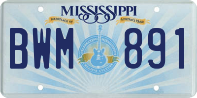 MS license plate BWM891