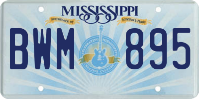 MS license plate BWM895