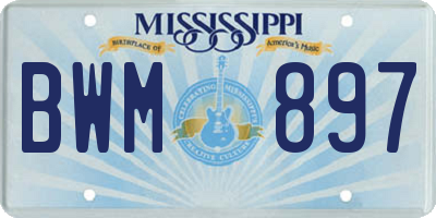 MS license plate BWM897