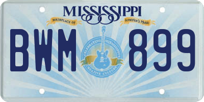 MS license plate BWM899
