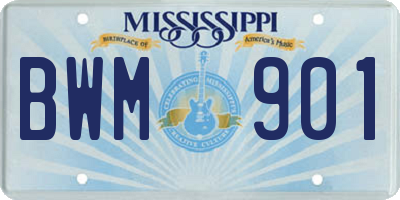 MS license plate BWM901