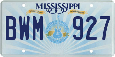 MS license plate BWM927