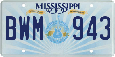 MS license plate BWM943