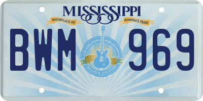 MS license plate BWM969
