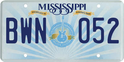 MS license plate BWN052