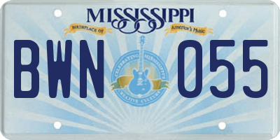 MS license plate BWN055